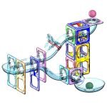 A Wooden Marble Run Game crafted from smooth, durable clear plastic.