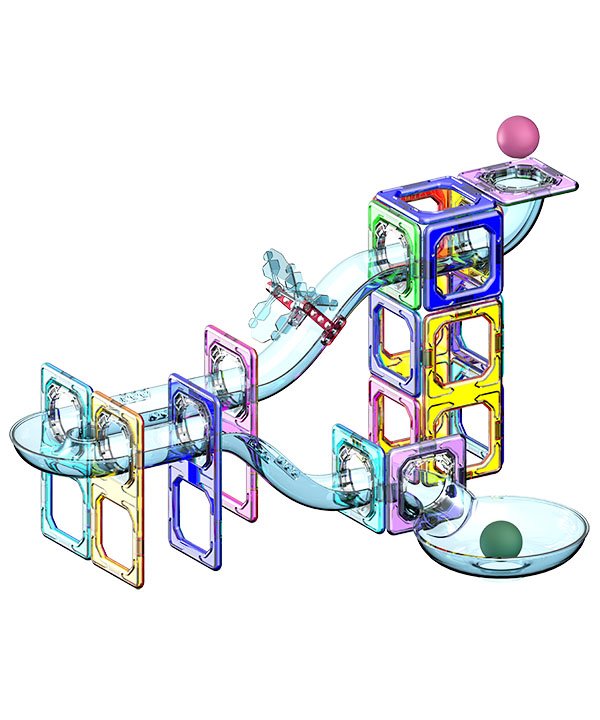 A Wooden Marble Run Game crafted from smooth, durable clear plastic.
