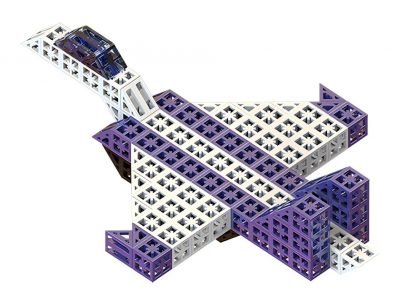 Transform your six-sided pluggable building bricks into an exciting jet toy