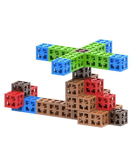 Helicopter Toys Made from Cubic Bricks