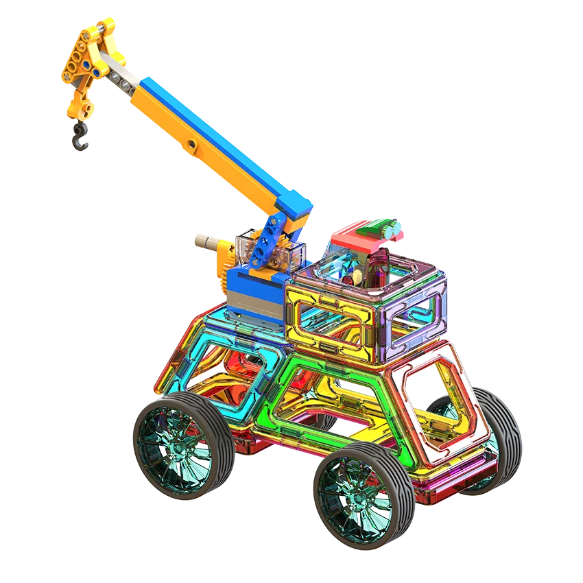 Crane Toy Made from Building Bricks