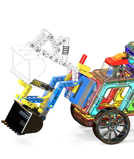 A Crane System Built from LEGO Bricks on a Magnetic Truck