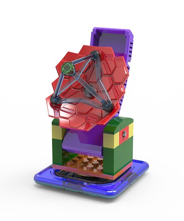 The radar toy in the Supercar Brickset features a 360° rotating display,