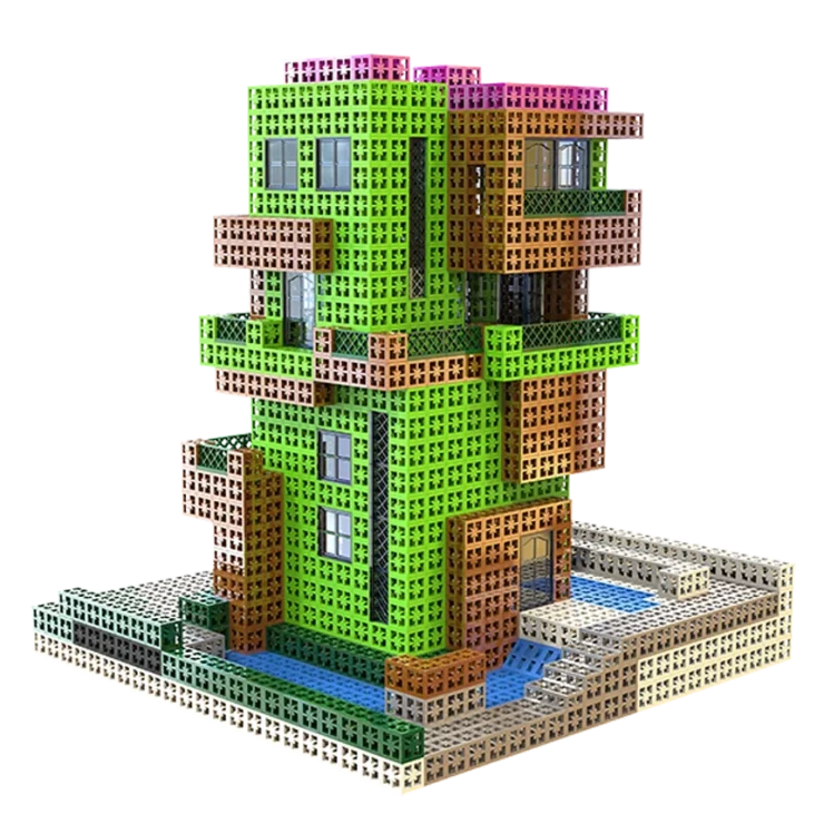 Toy building bricks for creative modern houses